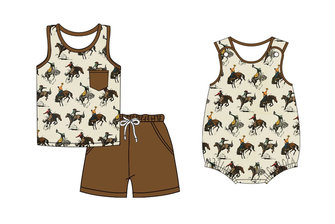 2.21 custom each style moq 5eta 4-6week Sibling Sister riding horse baby girls short sleeve shorts sets and romper match design