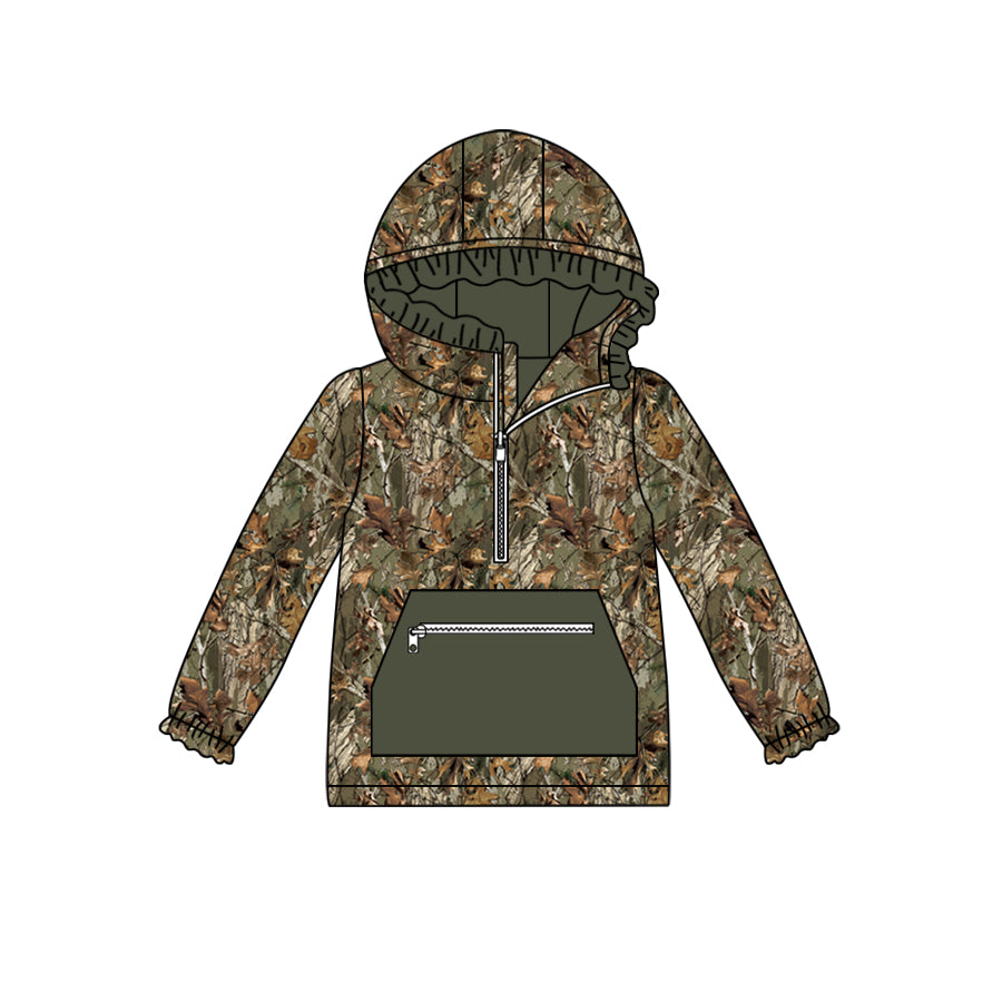6.6 custom each style moq 5 eta 4-6week Sibling Sister baby boys and girls clothes camouflage hooded long sleeve top