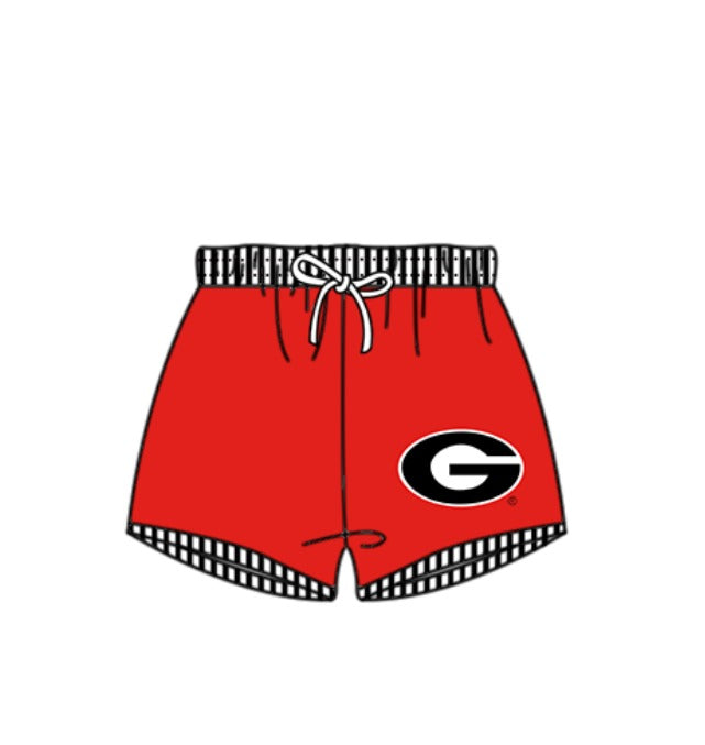 Custom moq 5 mix size milk silk summer teams baby girl boys clothes Red Two-Piece Swimsuit Set One Piece Swimsuits boy swim trunks