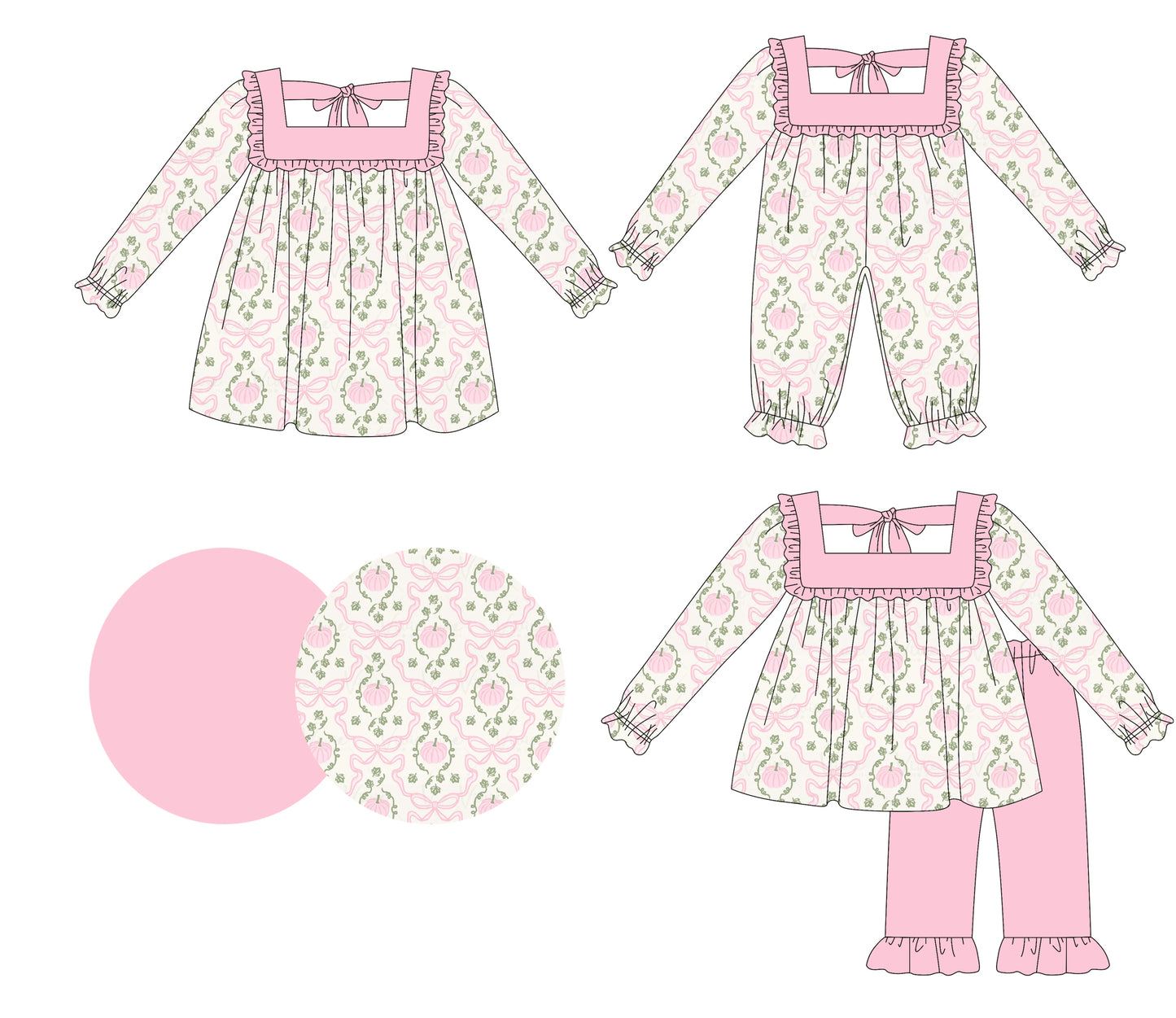 25.5.16 custom each style moq 5eta 4-6week Sibling Sisters floral bow baby girl long sleeve pants sets and dress and rompers match family design