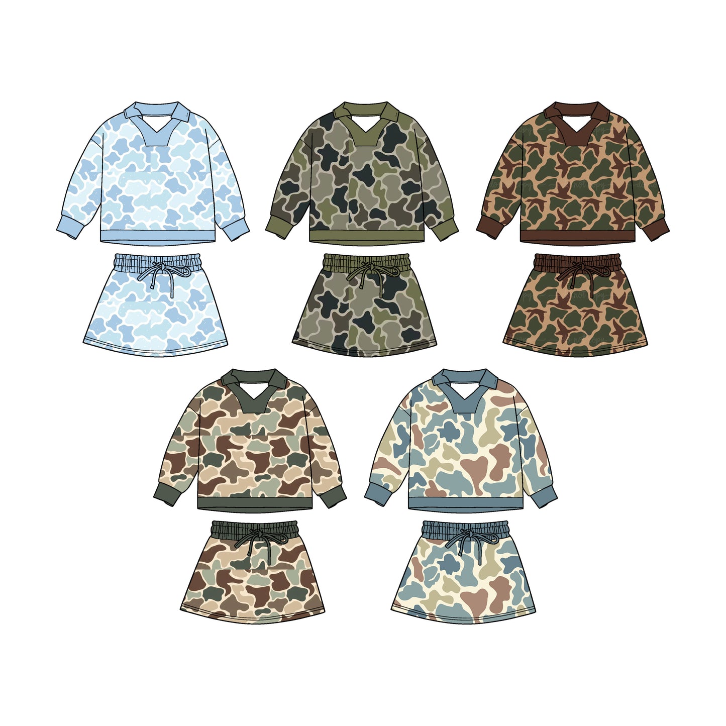 25.10.30 custom each style moq 5 eta 6-8week Sibling Sisters baby girl long sleeve skirts shorts sets 5 match family design