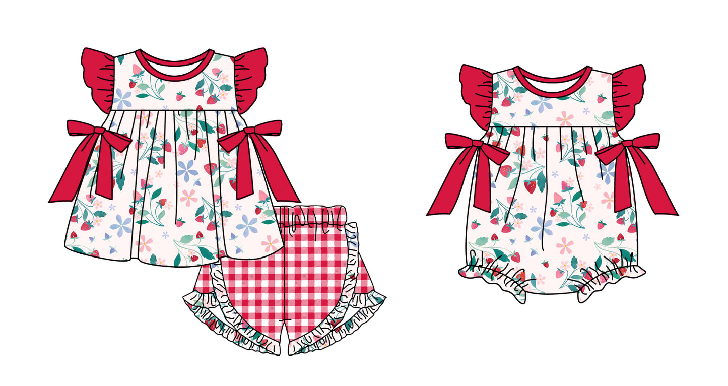 11.13 custom each style moq 5eta 4-6week Sibling Sister floral baby girl short sleeve shorts sets and rompers match design