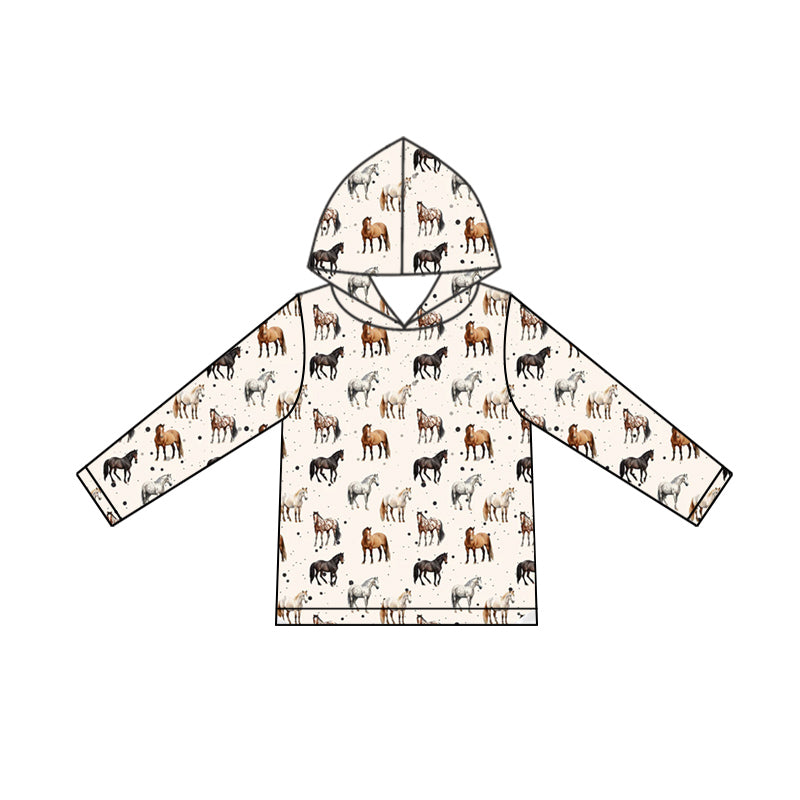 9.12 custom each style moq 5 eta 4-6week baby boys clothes cow horse hooded long sleeve top