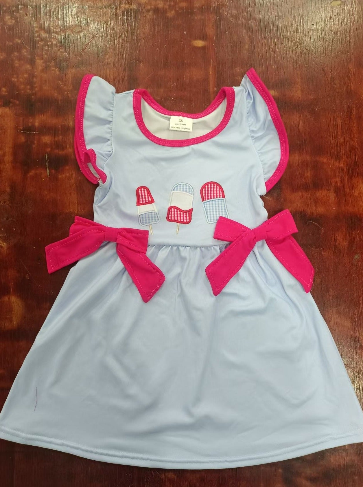 custom moq 5 eta 5weeks summer girls ice cream flying sleeve skirt dress