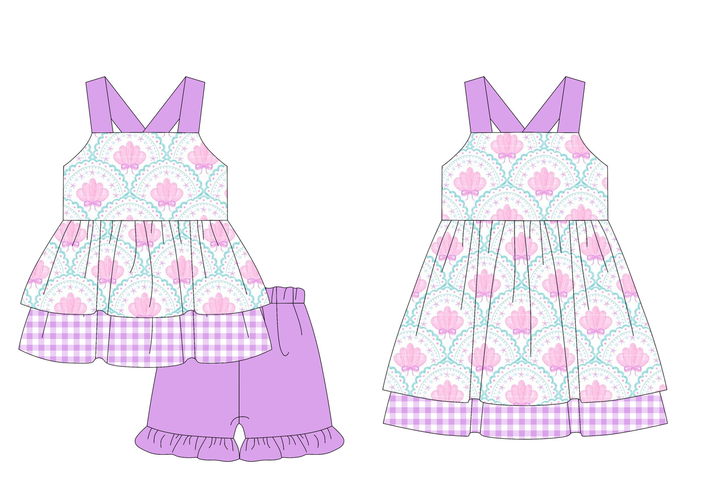 3.6 custom each style moq 5eta 4-6week Sibling Sister bow baby girl short sleeve shorts sets and dresses match design