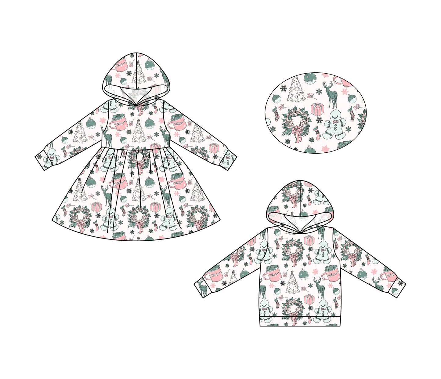 25.6.21 custom each style moq 5eta 4-6week Sibling Sisters Christmas baby girls long sleeve dress and top match family design