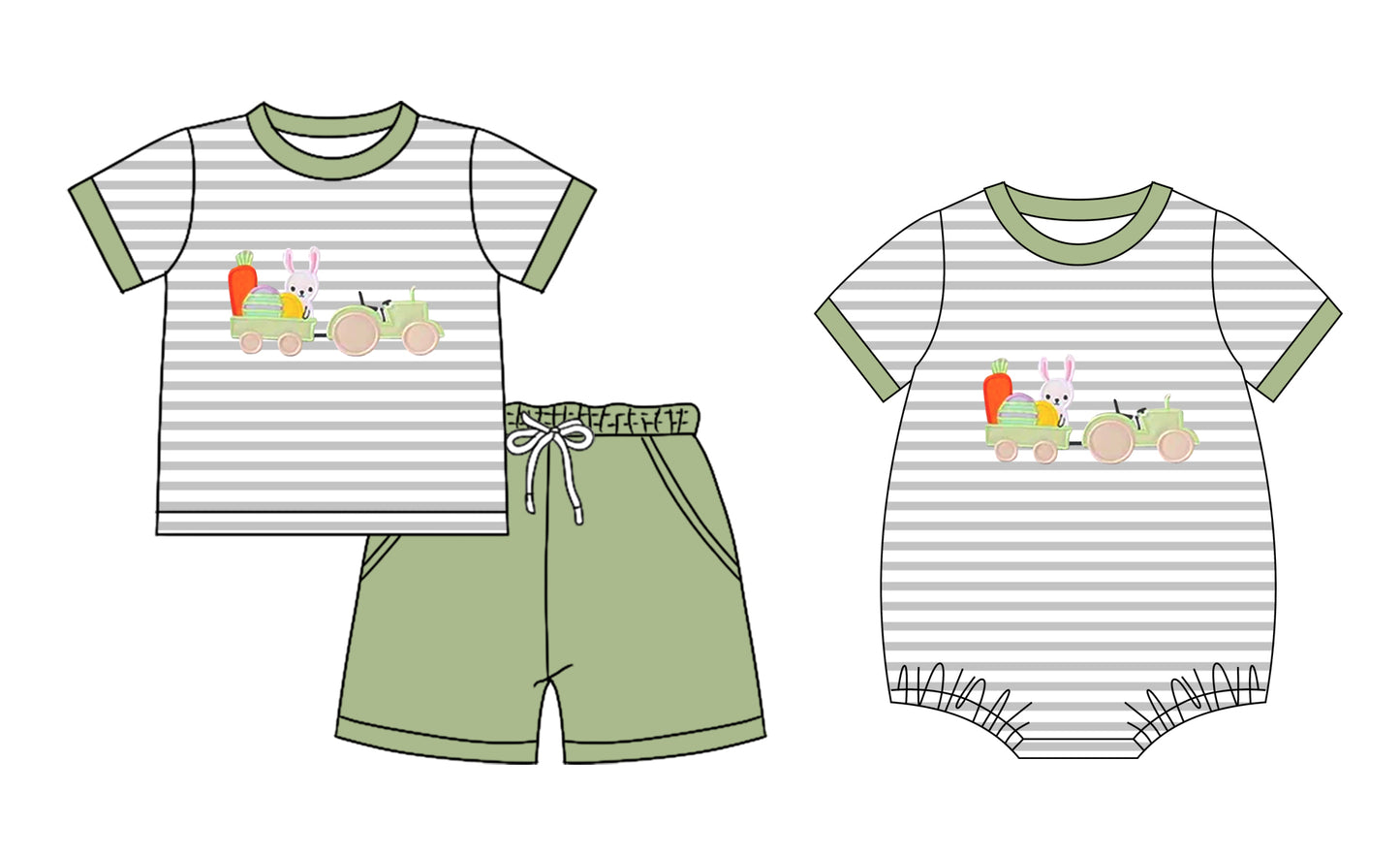 25.12.20 custom each style moq 5 eta 6-8week Sibling Sister easter baby boy short sleeve shorts sets and romper match design