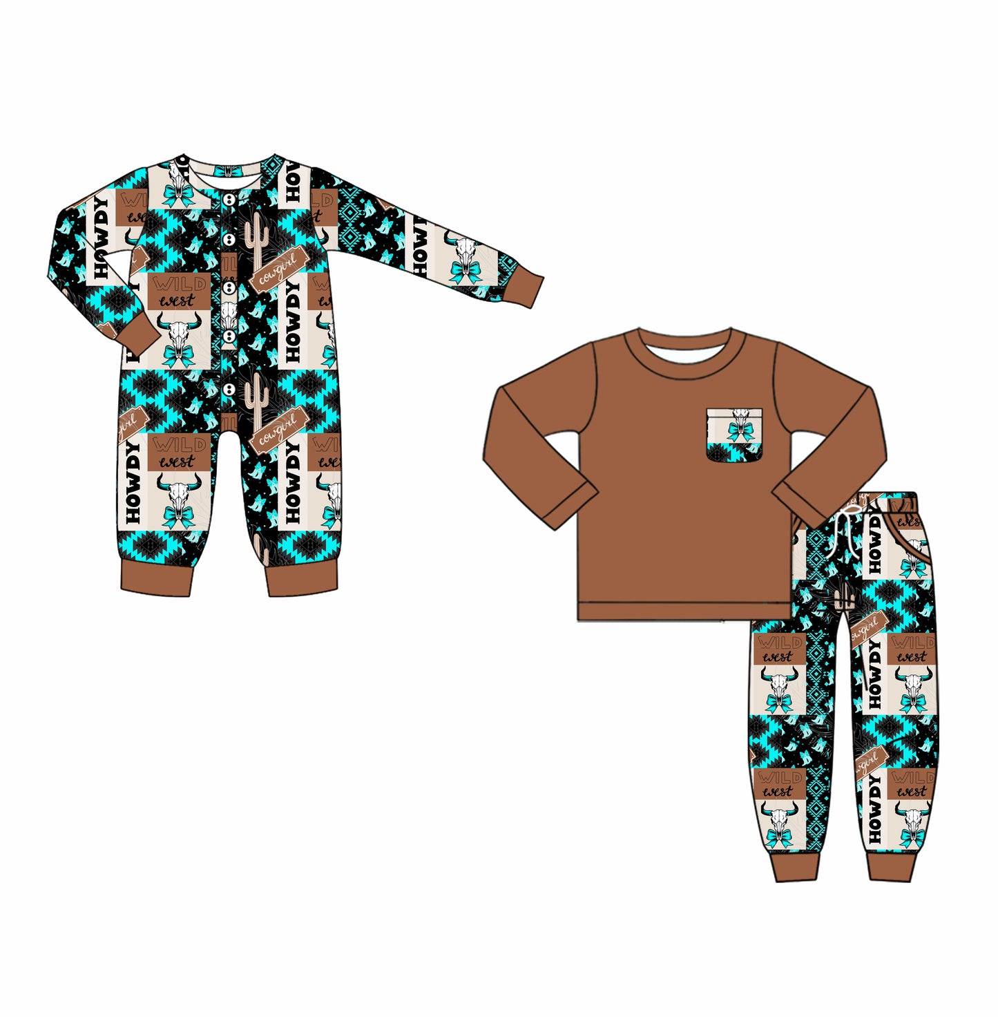 25.6.11 custom each style moq 5eta 4-6week Sibling Sisters cow head baby boy long sleeve pants sets and rompers match family design