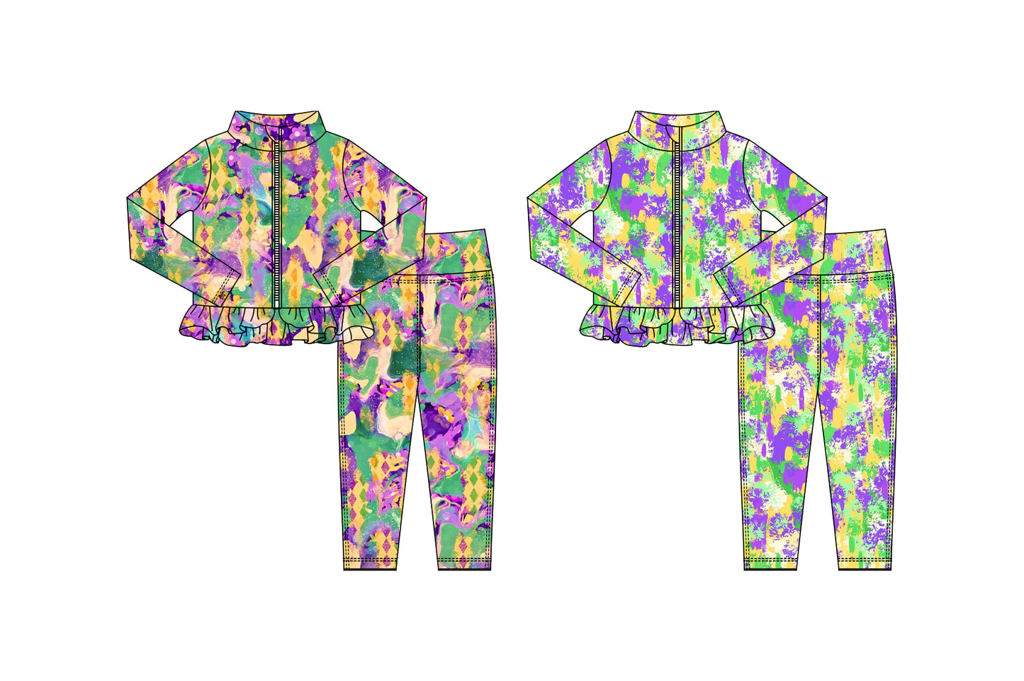 25.10.14 custom each style moq 5 eta 6-8week Sibling Sisters baby girl long sleeve pants sets 2 match family design