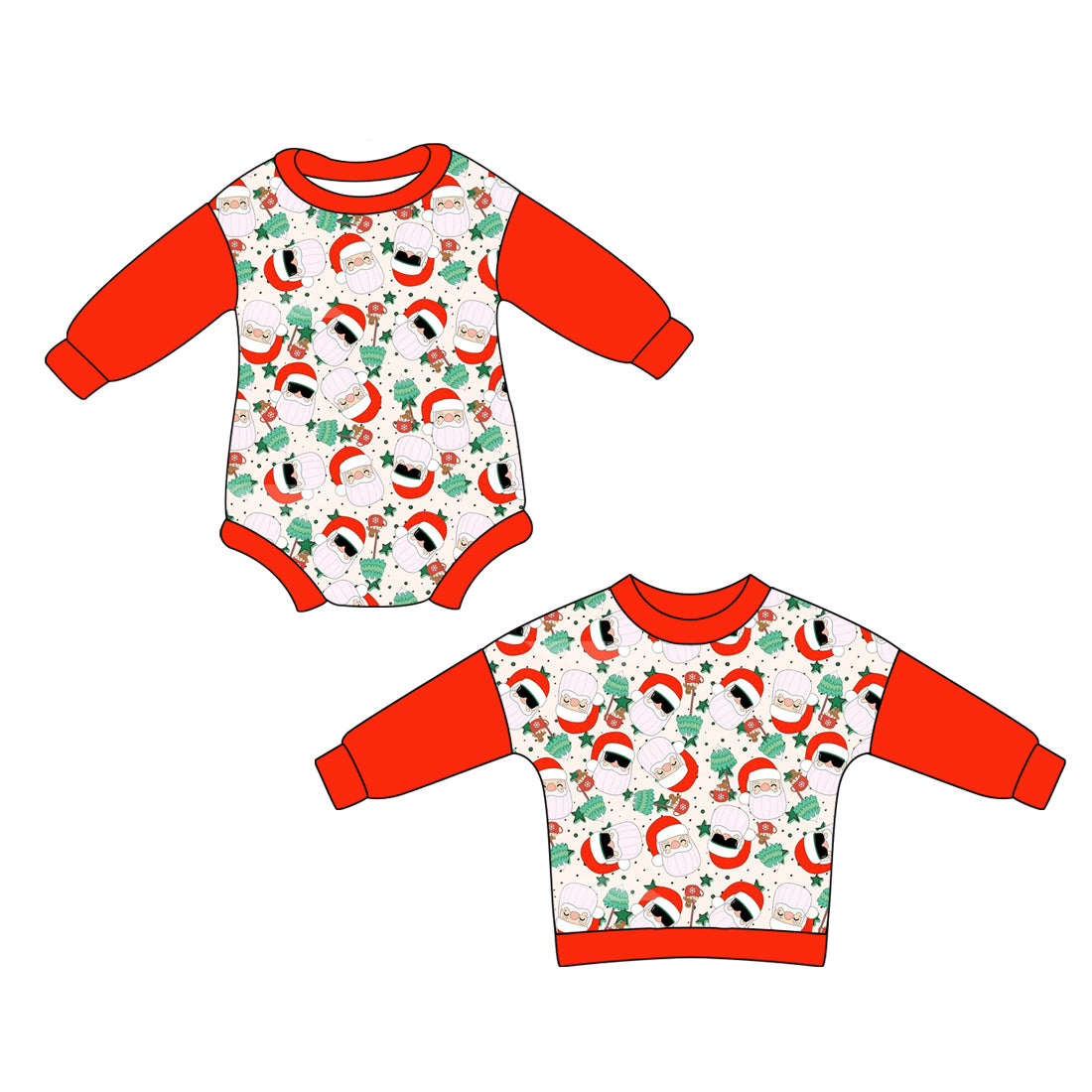 25.5.22 custom each style moq 5eta 4-6week Sibling Sister Christmas baby boy long sleeve rompers and top match family design