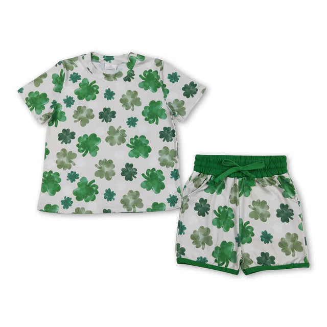 RTS NO MOQ Sibling Baby Girls Bows Hearts Stripe Top Pockets Shorts Valentines Clothes Sets