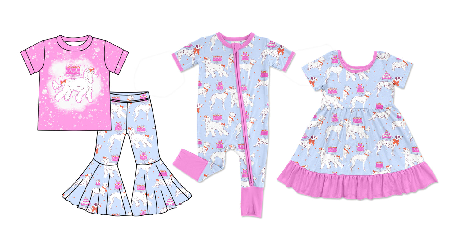 11.16 custom each style moq 5eta 4-6week Sibling Sister party baby girl sets and dress and rompers match family design