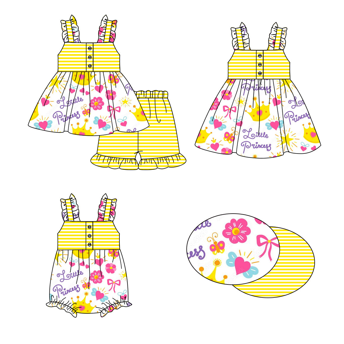 1.16 custom each style moq 5eta 4-6week Sibling Sisters bow floral baby girl short sleeve shorts sets and dress and rompers match family design