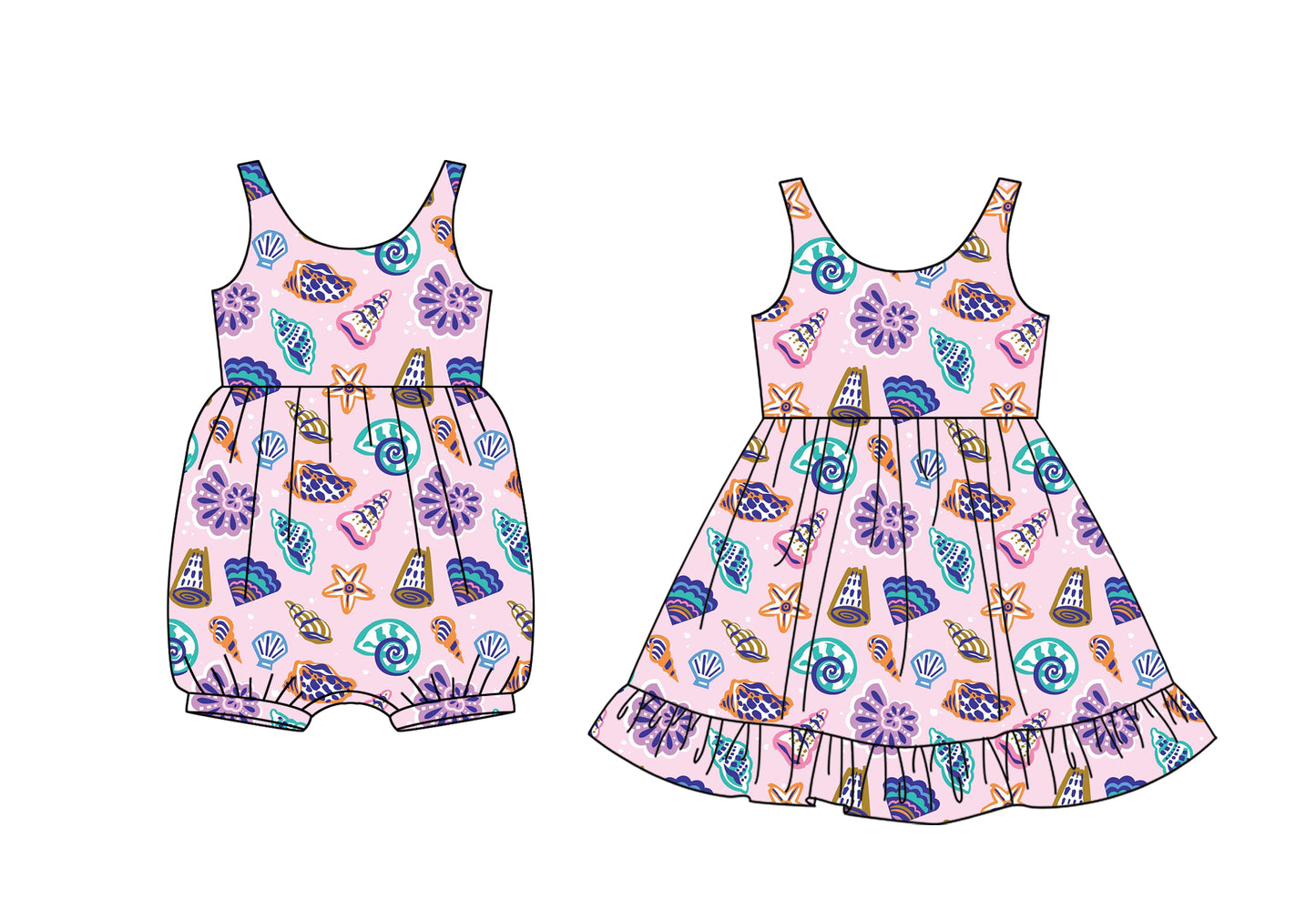 3.12 custom each style moq 5eta 4-6week Sibling Sisters baby girl short sleeve dress and rompers match family design