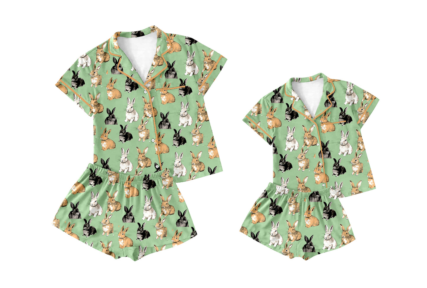 25.10.1 custom each style moq 5eta 4-6week Sibling Sister easter bunny baby short sleeve shorts sets and adult set match design