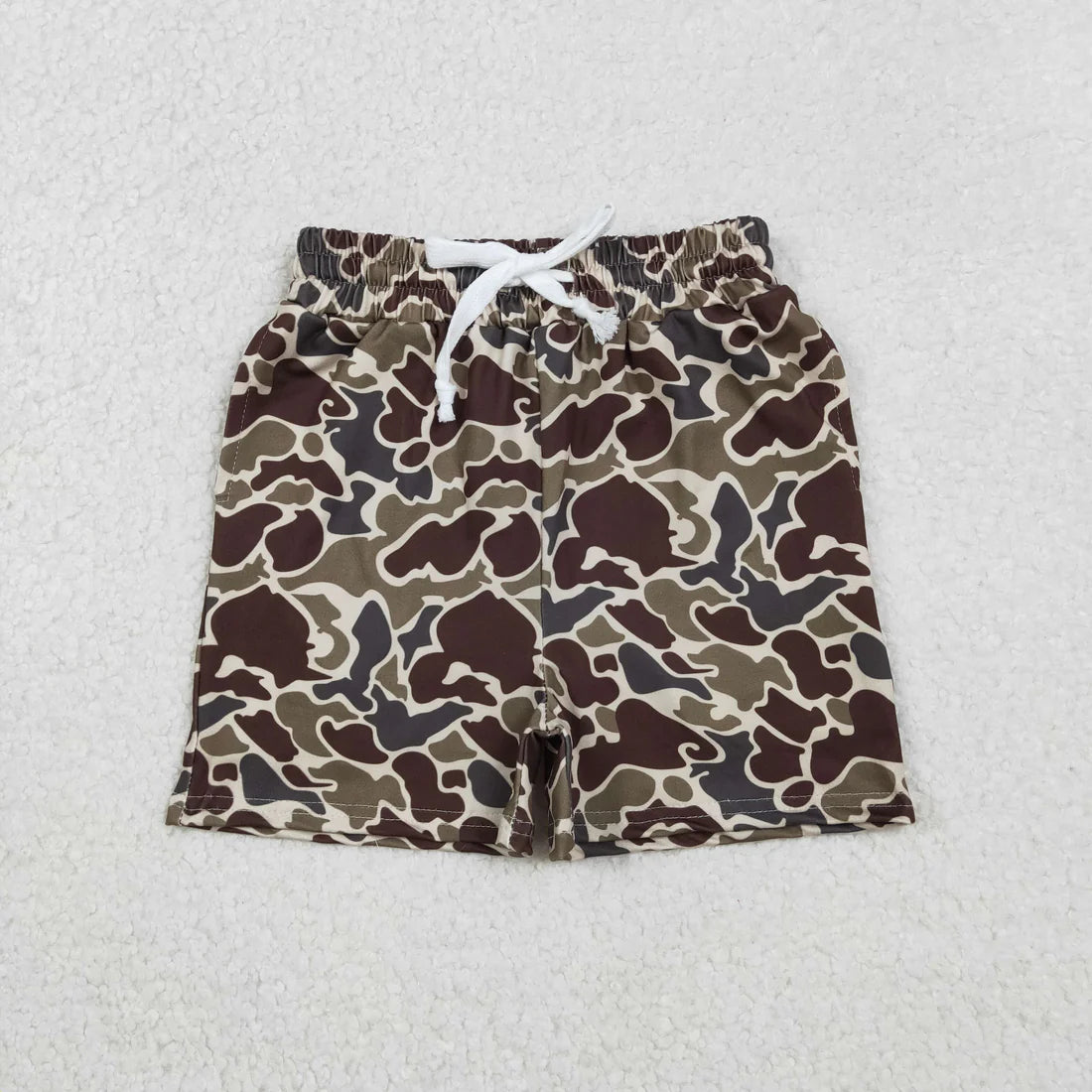 Best Sell RTS Baby Boys Southern Dark Khaki Camouflage Shorts with Pockets Bottom for Infants