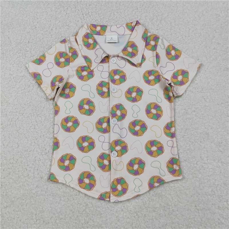 RTS NO MOQ Sibling baby girl boy clothes mardi gras nceklace short sleeve top and dresses