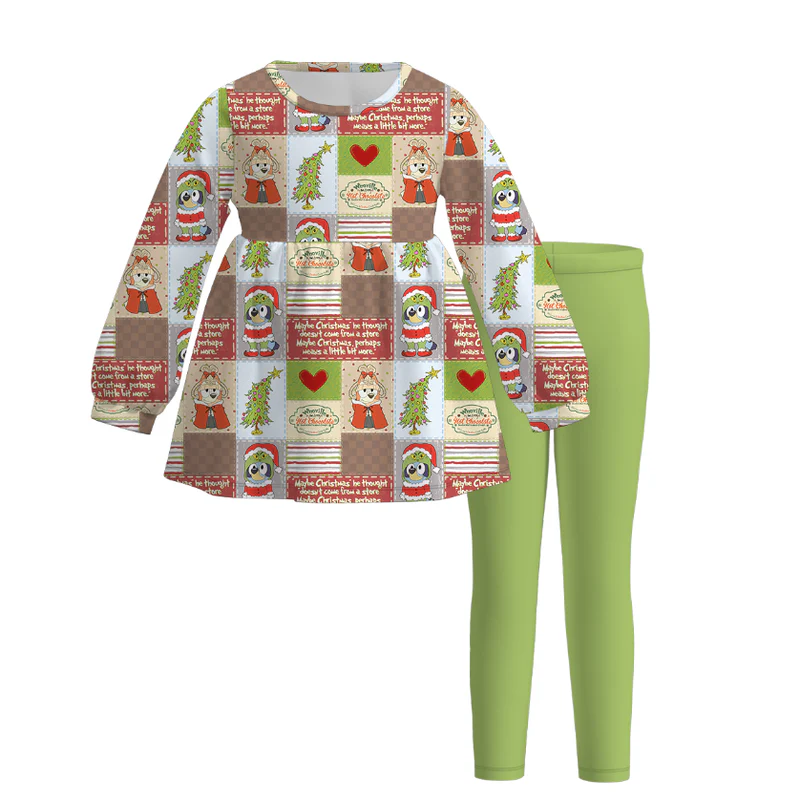 Custom moq 5 each style eta 6-7weeks baby girl clothes long sleeve pants sets 1 and sets 4-25.7.14