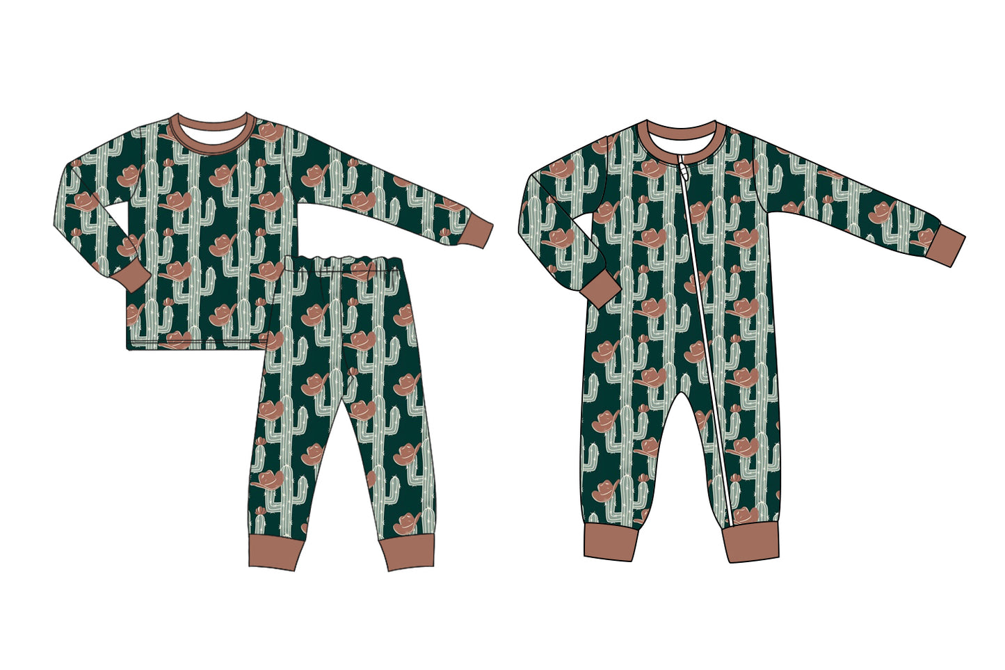 25.6.13 custom each style moq 5eta 4-6week Sibling Sisters catcus hat baby boy long sleeve pants sets and rompers match family design