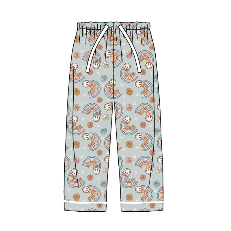 8.2 custom each style moq 5eta 4-6week adult clothes rainbow smiley long pants adult man pants