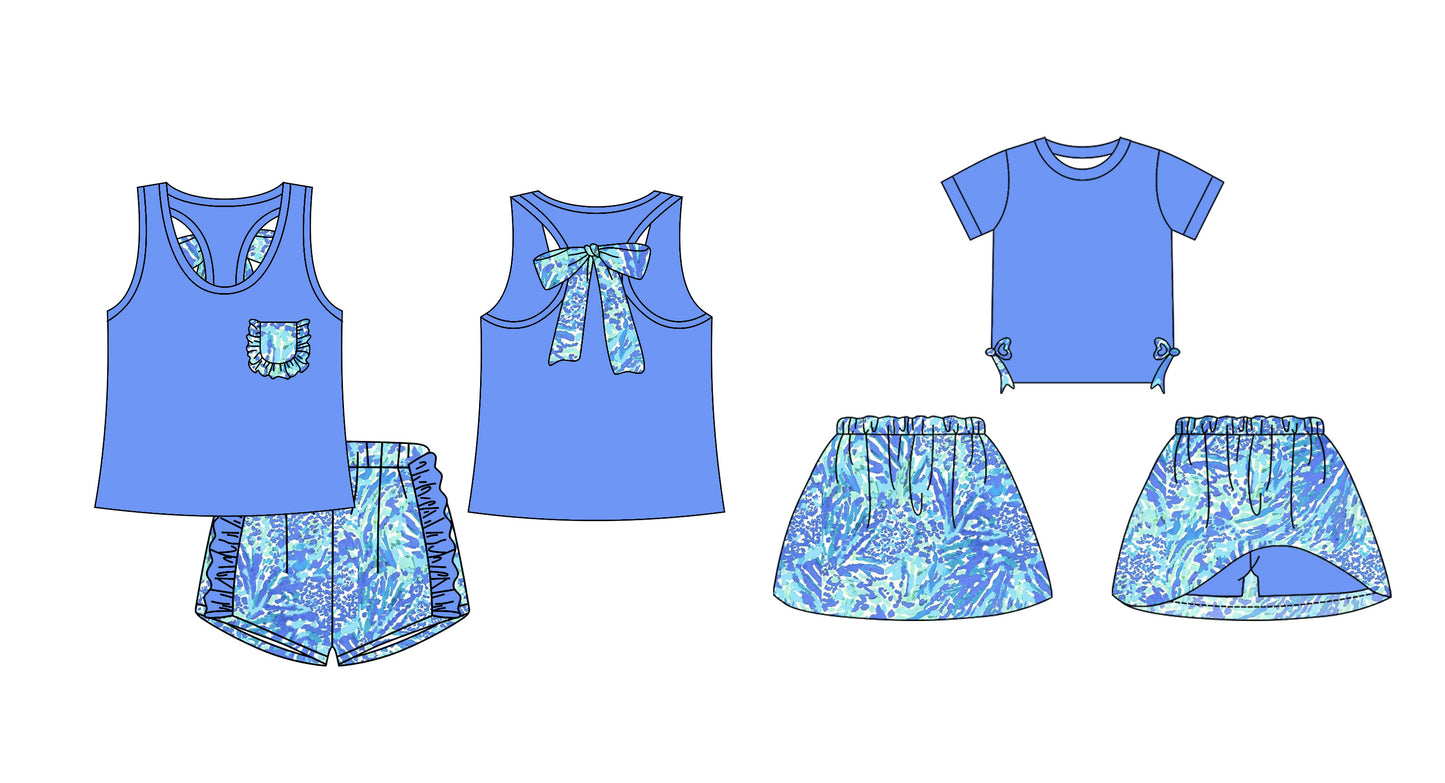 12.14 custom each style moq 5eta 4-6week Sibling Sister pattern baby girl short sleeve shorts sets and dresses match design