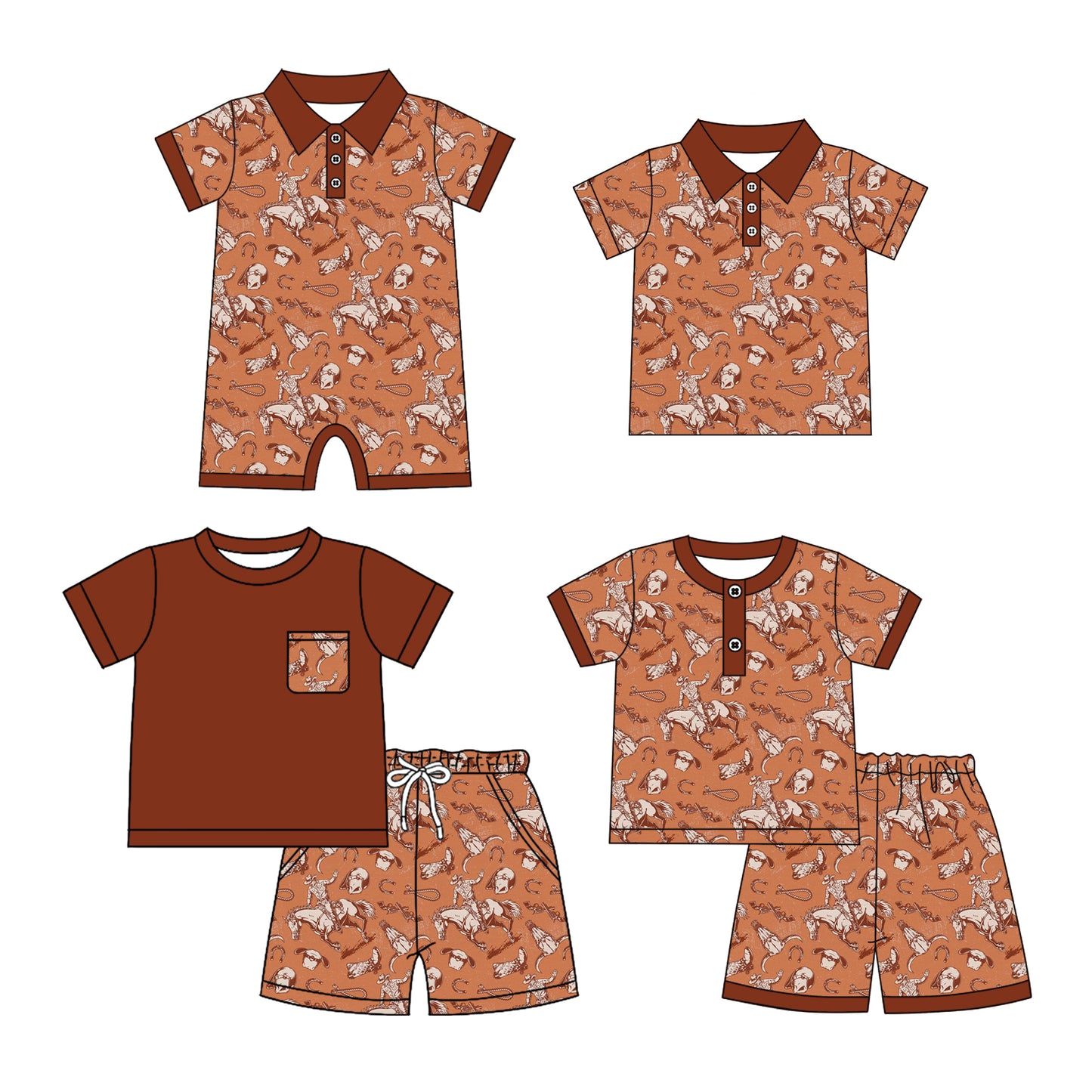25.12.26 custom each style moq 5 eta 6-8 week Sibling Sister cow head baby boy short sleeve shorts sets 2 and boy rompers and top match family design