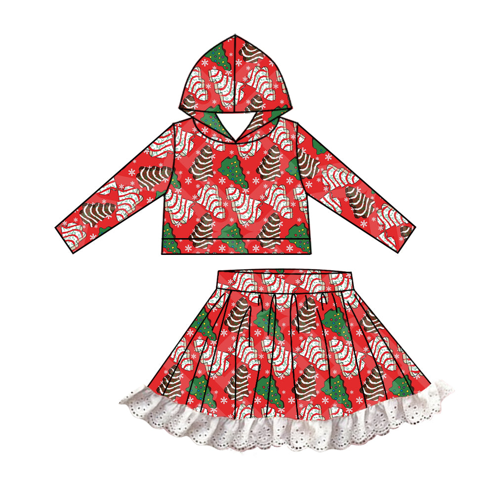 6.29 custom each style moq 5eta 4-6week baby girls clothes Christmas biscuit red hooded long sleeve girls dress