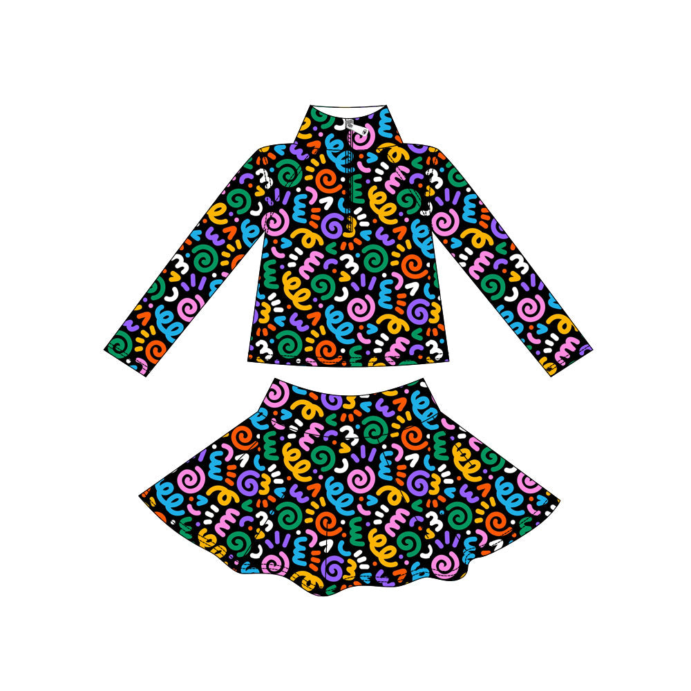 Custom moq 5 mix size milk silk summer baby girls clothes long sleeve skirts sets-25.11.7