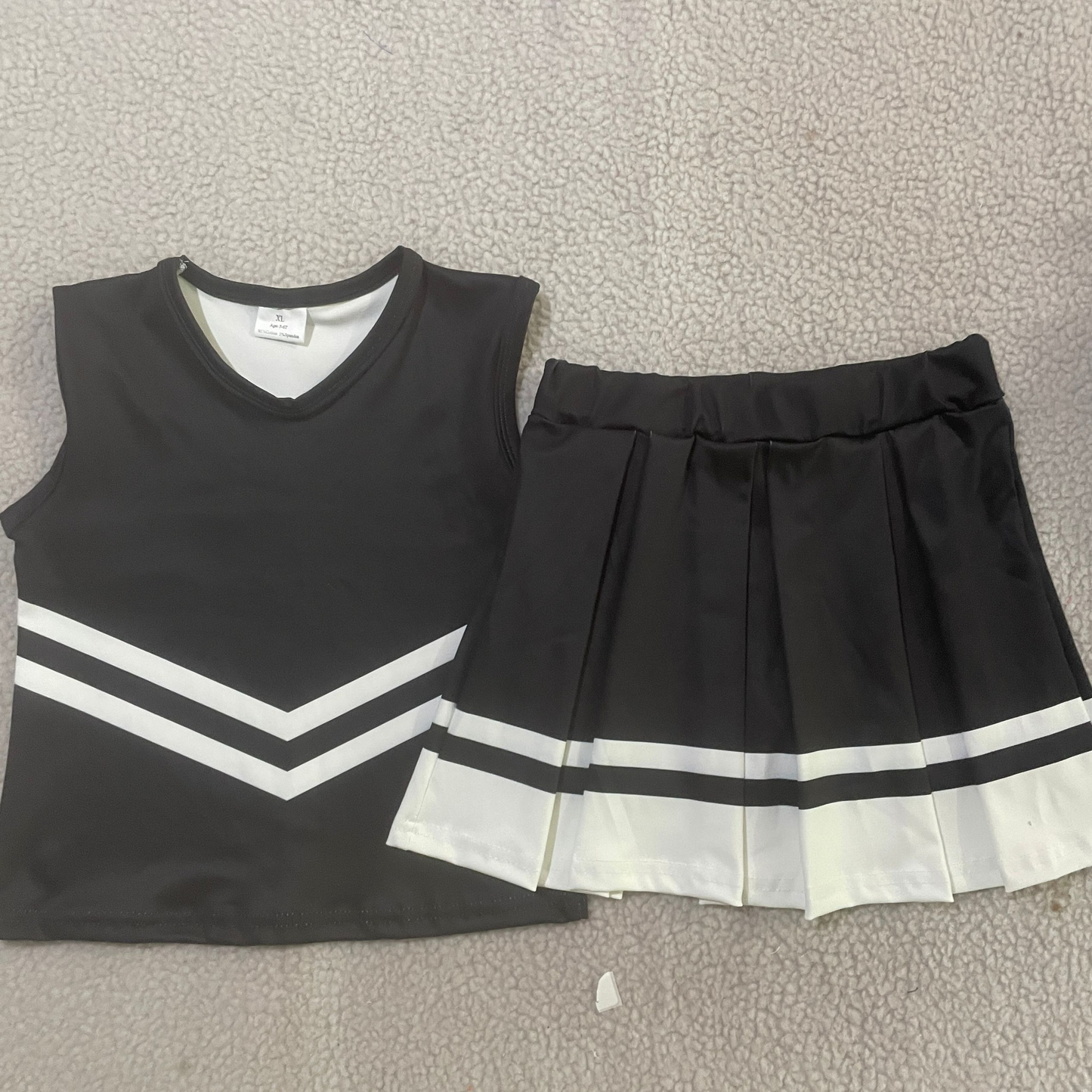 Custom moq 5 mix size milk silk eta 6-8weeks summer teams black baby girls clothes team sleeveless skirts shorts sets-25.7.15