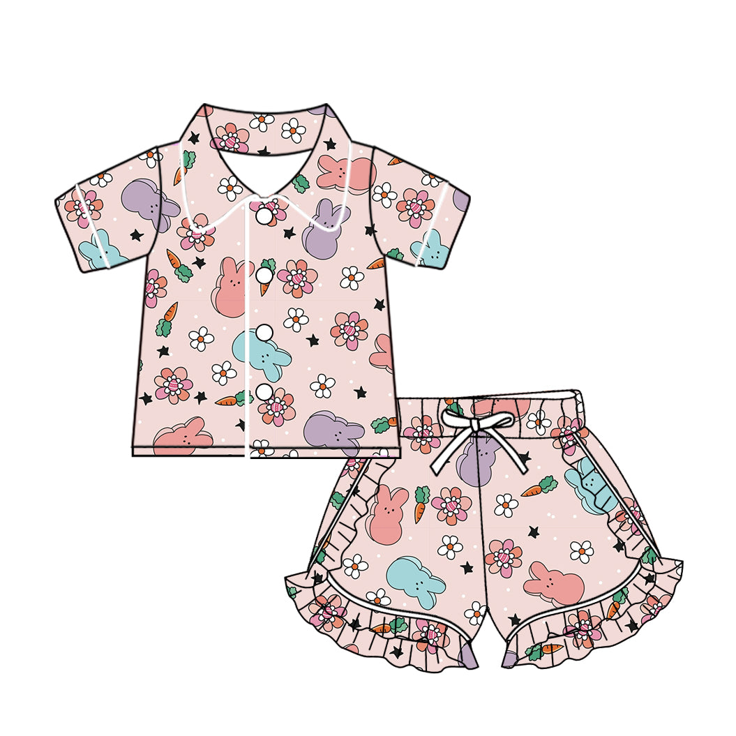 10.22 custom each style moq 5eta 4-6week baby kids clothes easter short sleeve shorts pajamas sets