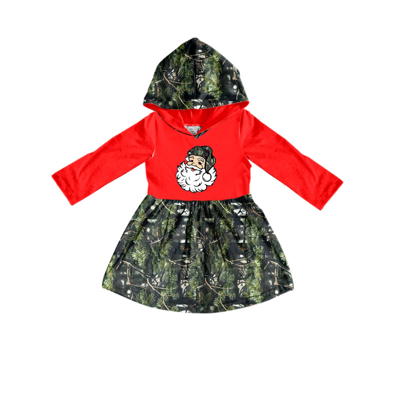 6.12 custom each style moq 5eta 4-5week Sibling Sister Christmas Santa Claus red girls hooded sets and boys sets and dress match family design