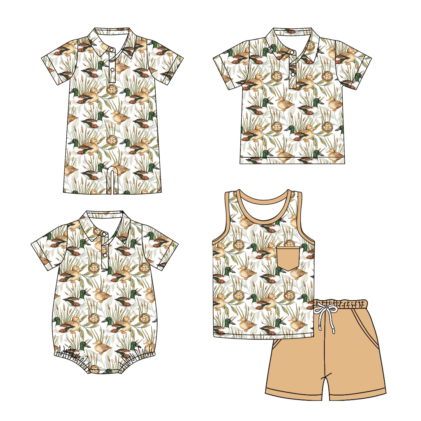 3.14 custom each style moq 5eta 4-6week Sibling Sister duck baby boy sets and boy rompers 1 and romper 2 and top match family design