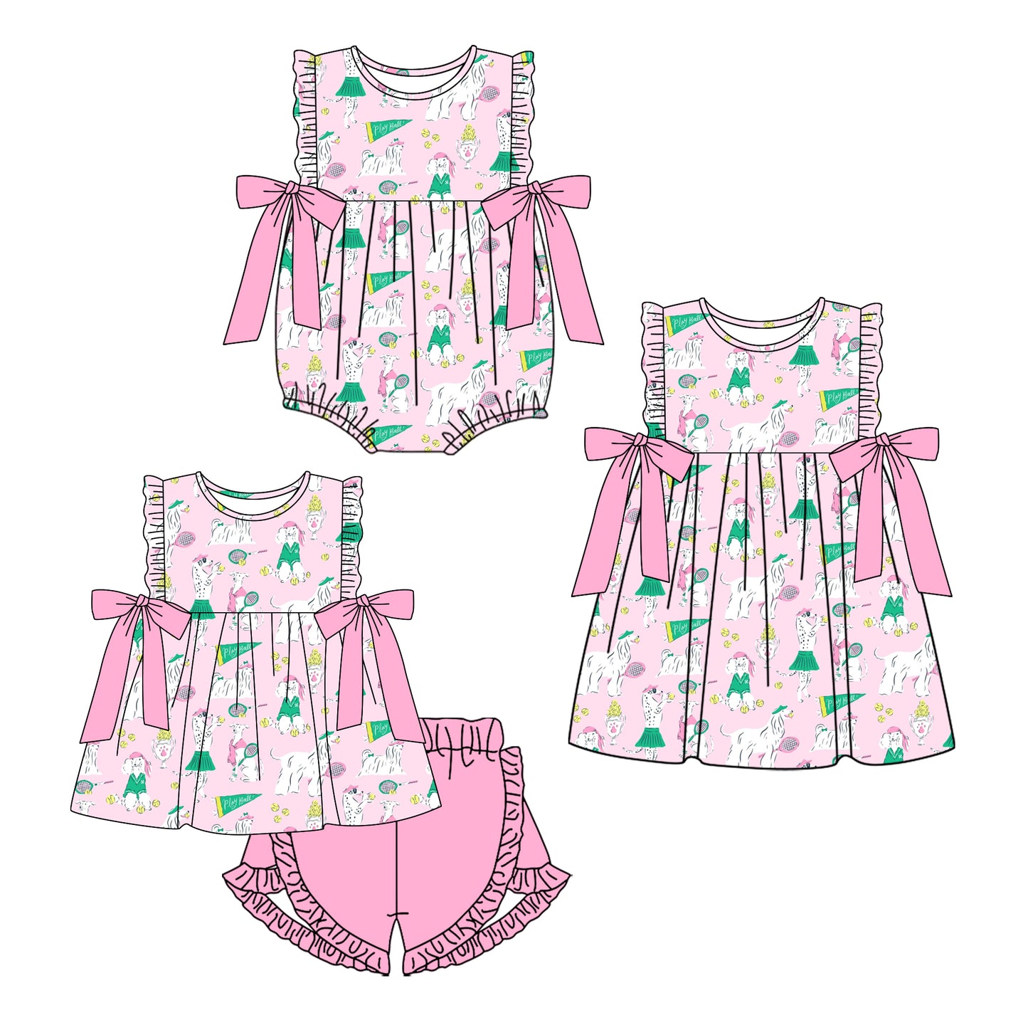 11.16 custom each style moq 5eta 4-6week Sibling Sister baby girl short sleeve shorts sets and dress and rompers match family design