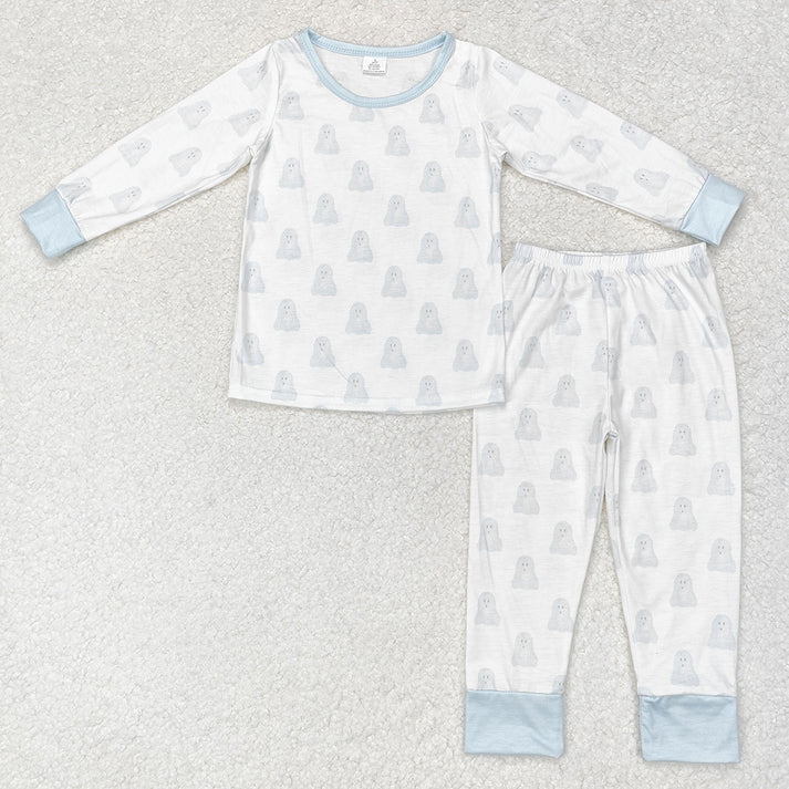 RTS NO MOQ Halloween Ghost Bamboo Rompers Pajamas bamboo fabric stock