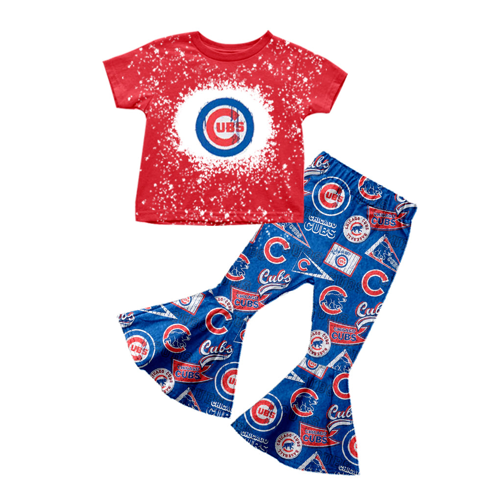baby girl clothes team red top blue pants toddler girl summer outfit