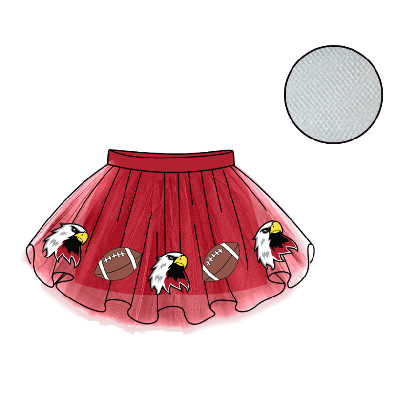 Custom moq 5 mix size milk silk summer teams Baby Girl's Red Mesh Skirt Summer Outfit Team Clothing