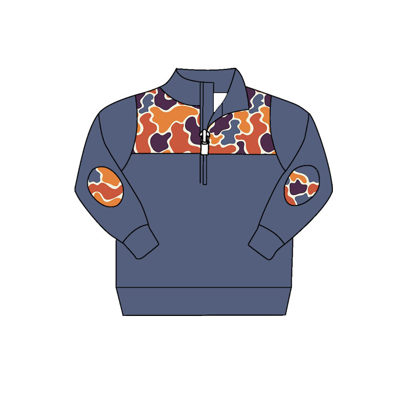 7.8 custom each style moq 5 eta 4-6week baby boys clothes camouflage navy blue long sleeve top