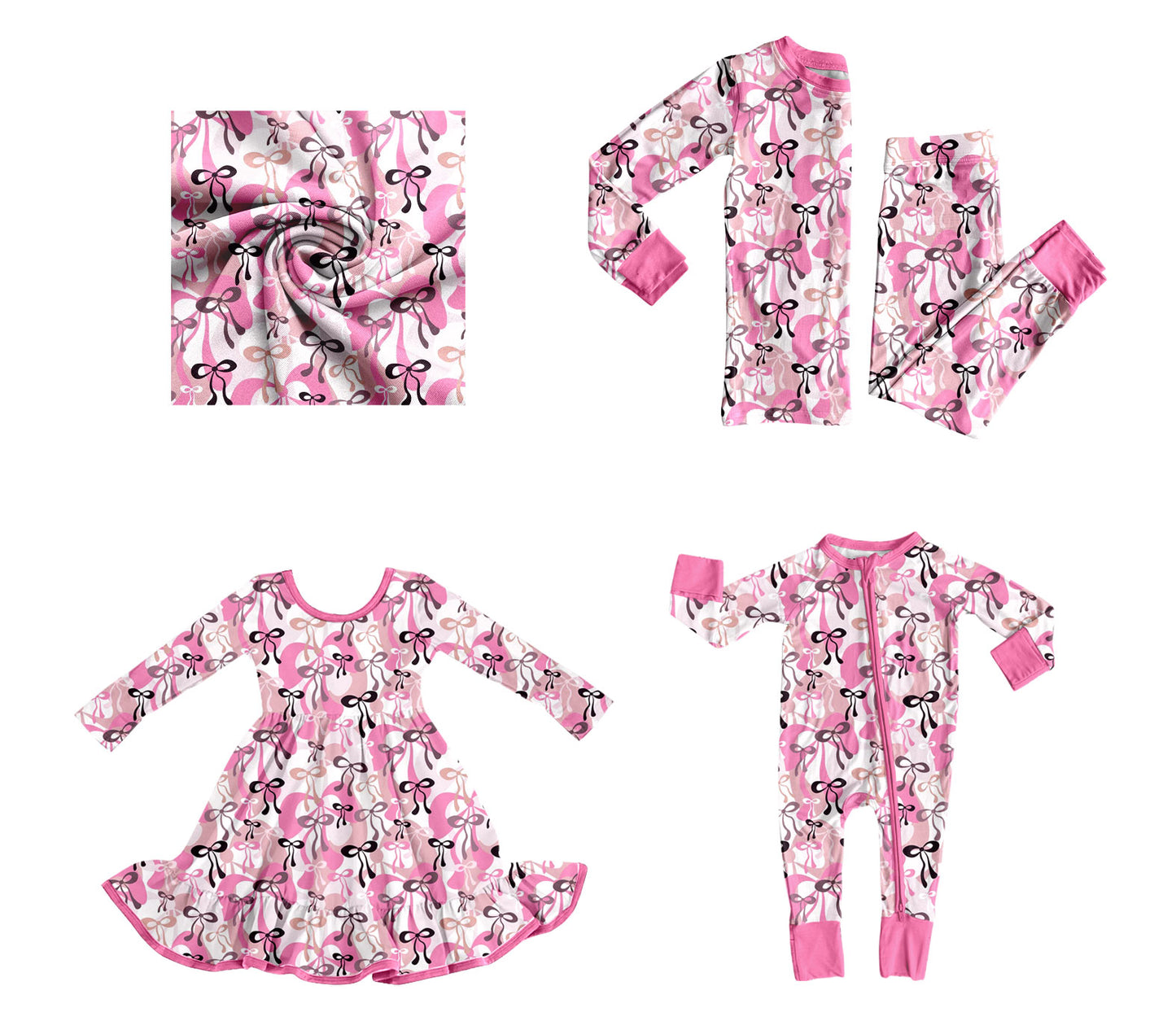 25.9.27 custom each style moq 8 eta 6-8week Sibling Sisters bow baby girl long sleeve pants sets and dress and rompers match family design