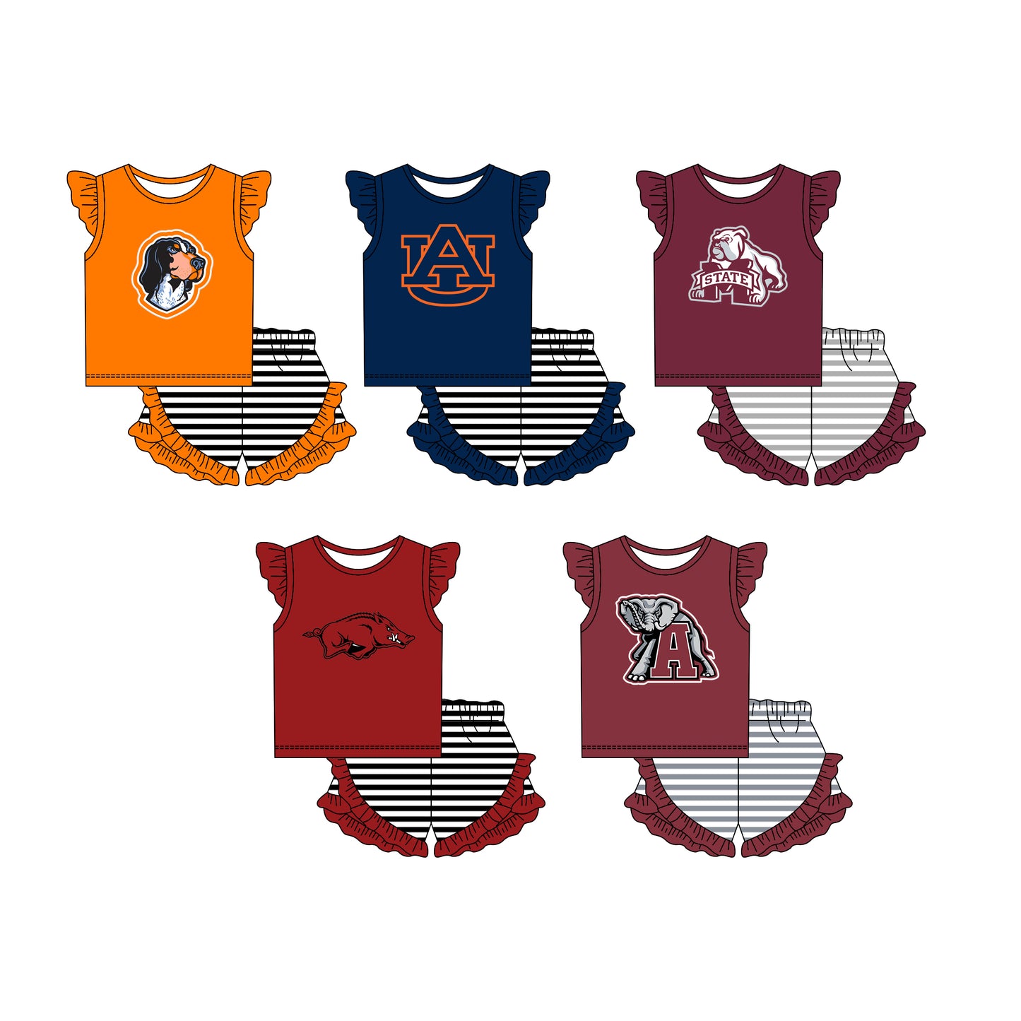 26.1.13 custom each style moq 5 eta 6-8week Sibling Sisters baby girl clothes short sleeve shorts sets 5 match family design