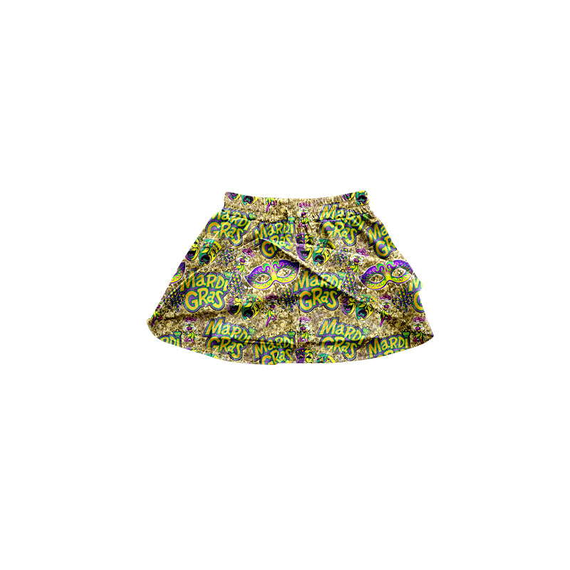 9.23 custom each style moq 5 eta 4-6week baby girls clothes MARDI GRAS green skirt dress
