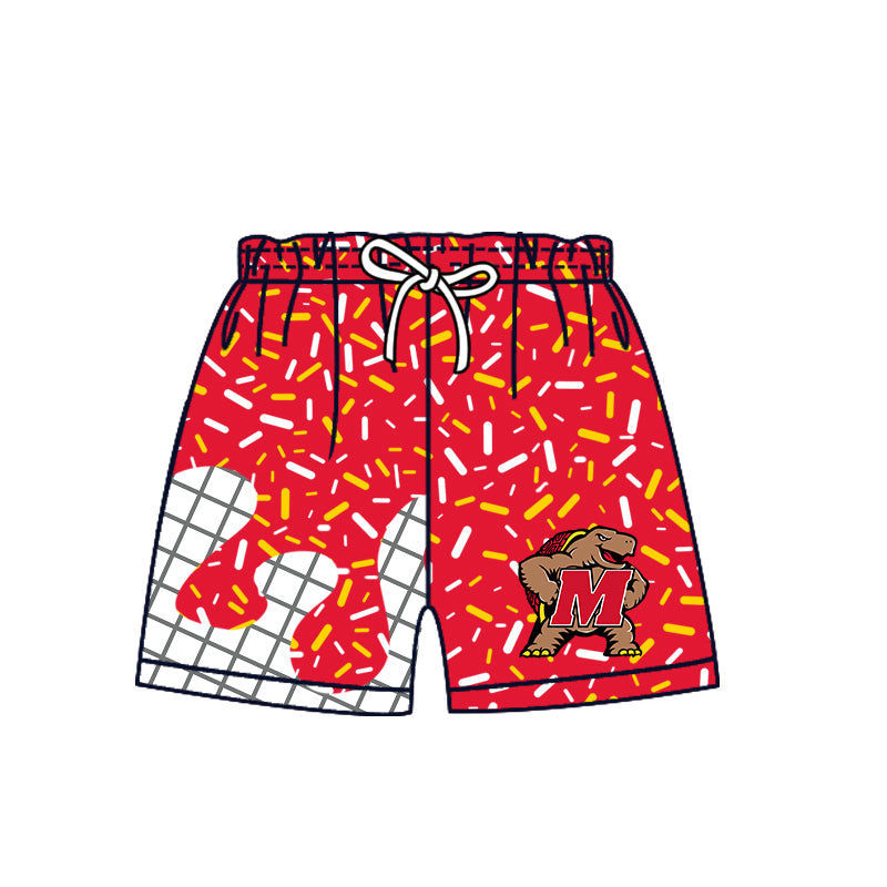 Custom moq 5 mix size milk silk summer teams Camo Hooded Short Sleeve Top Shorts Set Ice Cream Drips Red Hooded Top with Matching Shorts For Kids