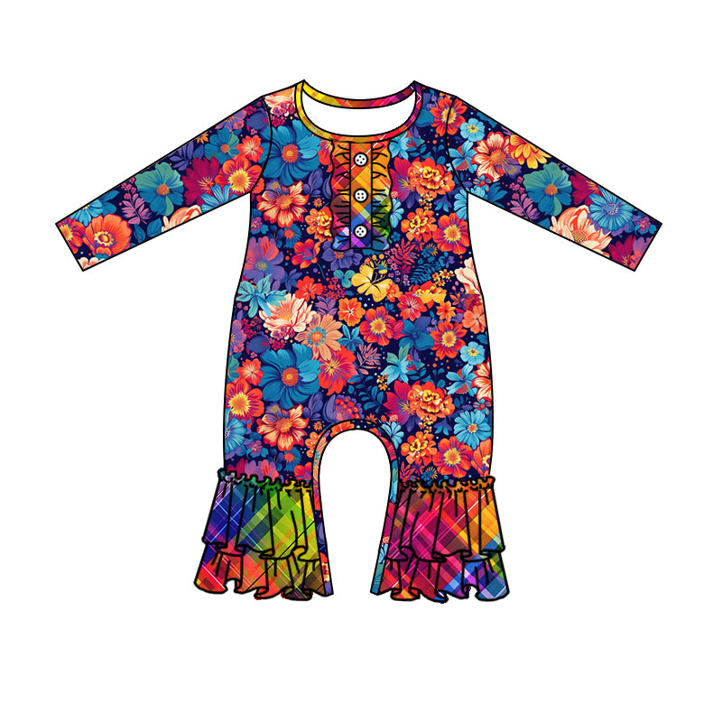 6.20 custom each style moq 5eta 4-6week Sibling Sister floral colorful baby girls sets and dress and rompers match family design
