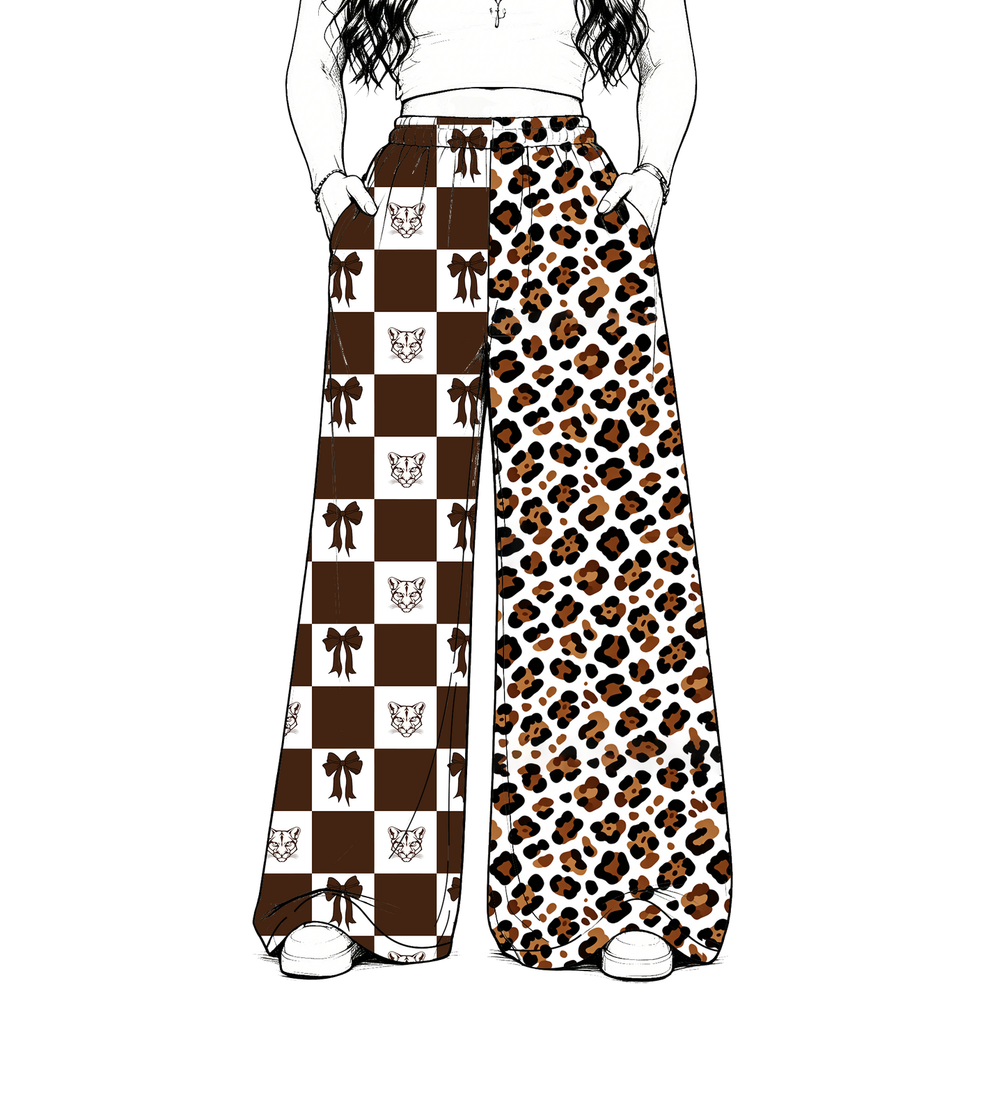 custom moq 5 mix size MSD0727002 Baby Kids Team Leopard Checked Patchwork Pants Casual Bottom