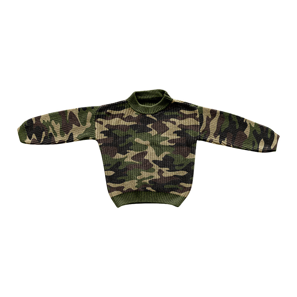 7.12 custom each style moq 5eta 4-6week baby boys clothes Camouflage army green Long Sleeve Sweater Cardigan