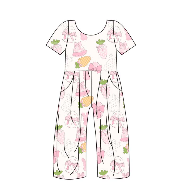10.21 custom each style moq 5eta 4-6week baby girls clothes easter short sleeve baby girls jumpsuit