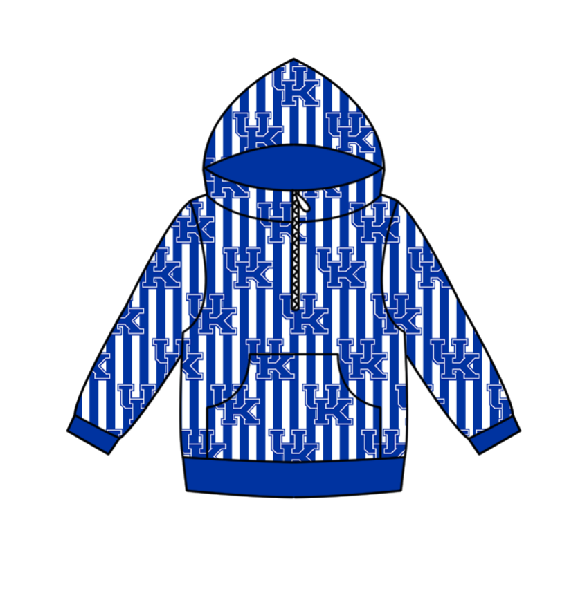 Custom moq 5 mix size milk silk summer team baby boy clothes blue hooded long sleeve top-25.10.27