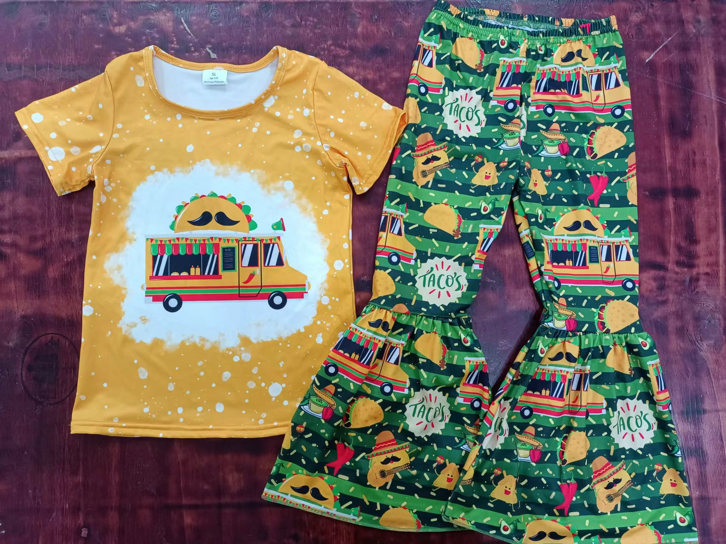 custom moq 5 eta 4-6weeks mix size baby girls clothes yellow short sleeve pants Suit