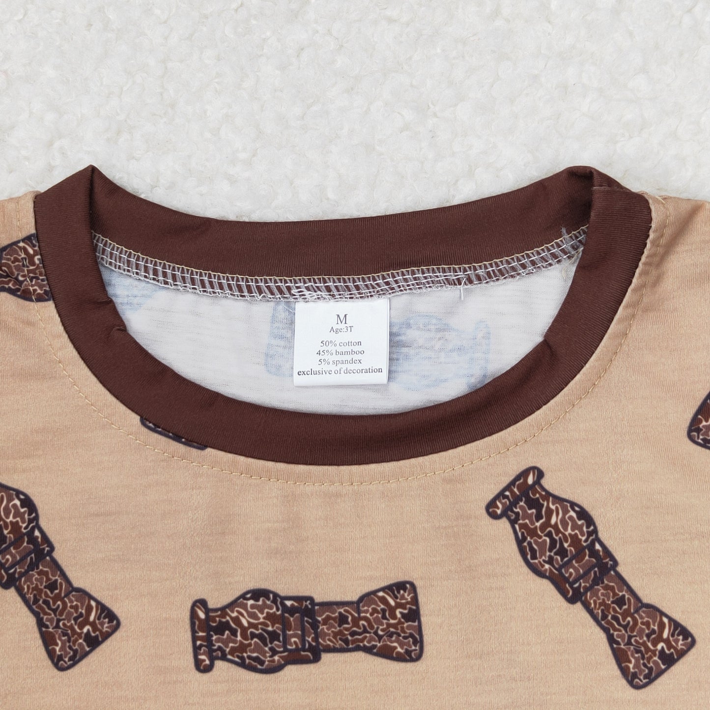 RTS NO MOQ(In Stock) BSPO0444 Modal camouflage bottle brown short-sleeved long pants pajama set