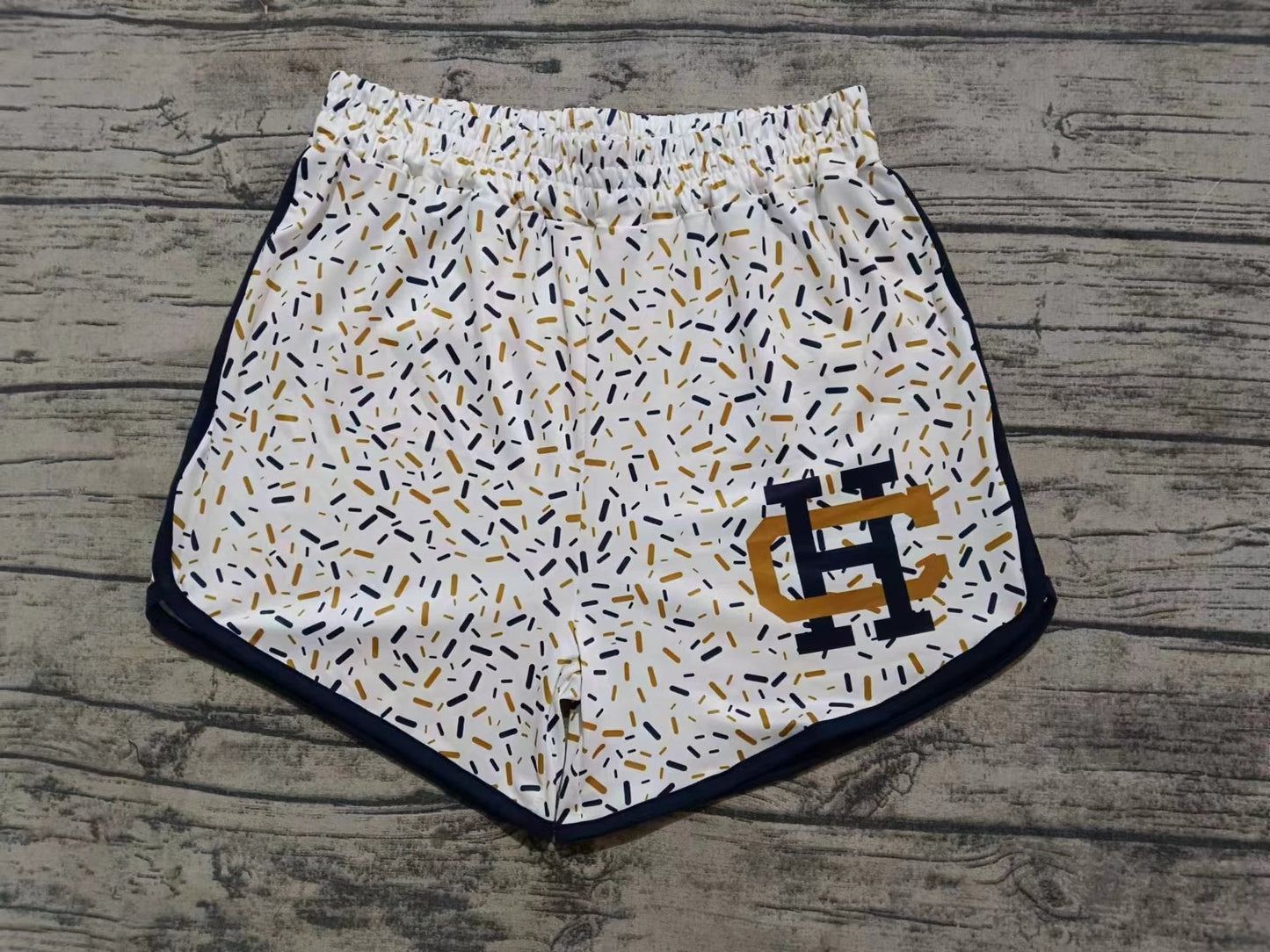 custom moq 3 eta 6-8weeks kids and adult Gold White Beach Summer Shorts
