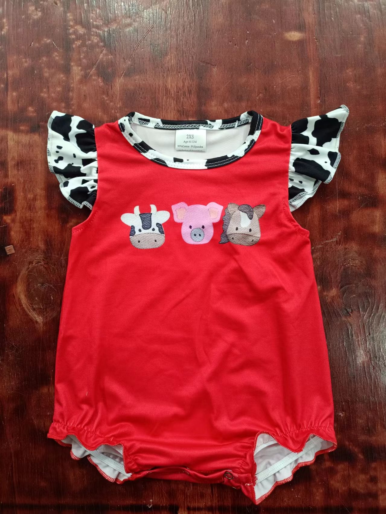 custom red summer romper